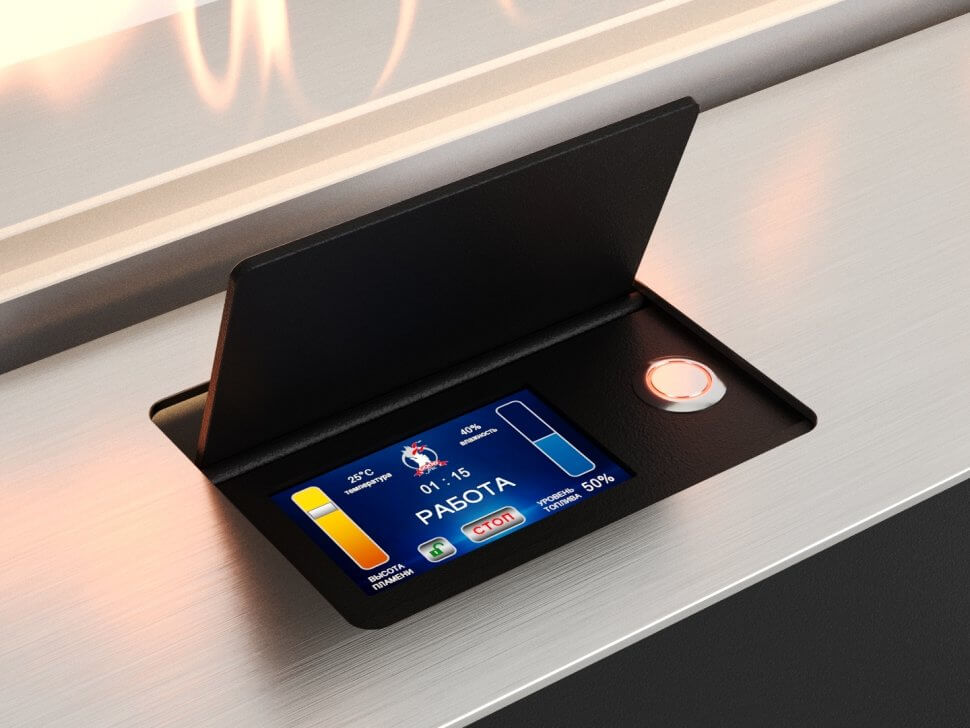 Автоматический биокамин Lux Fire Smart Flame 900 RC INOX