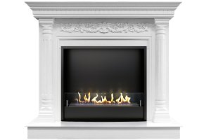 Биокамин в портале Firezo Sicilia Белый, стандарт