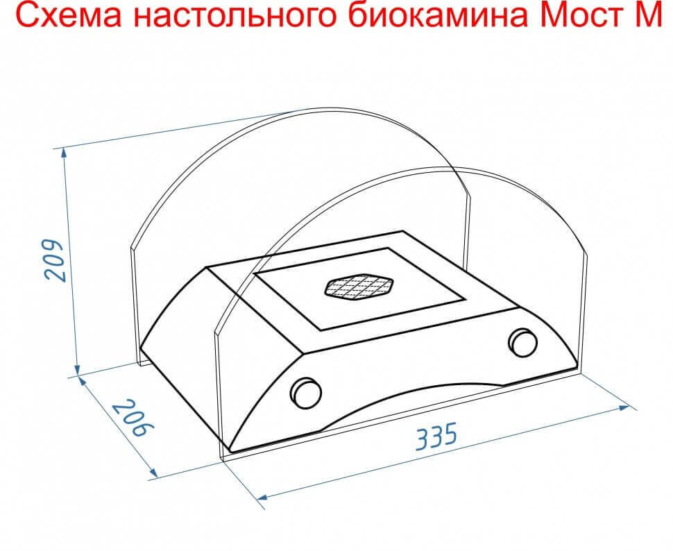 Биокамин настольный Lux Fire Графский мост М (черный)